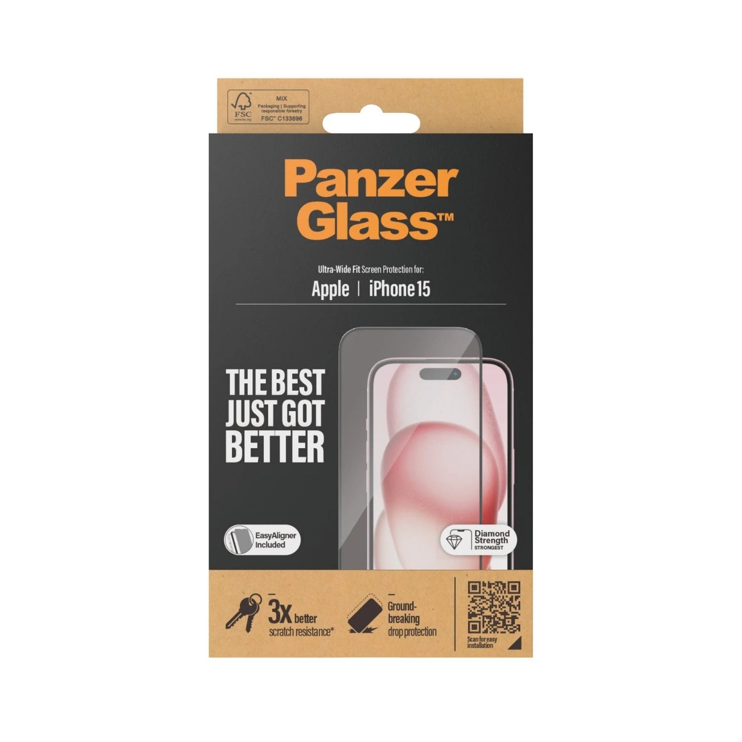 2809 PANZER GLASS APPLE I PHONE 15 & 15PRO UWF WA