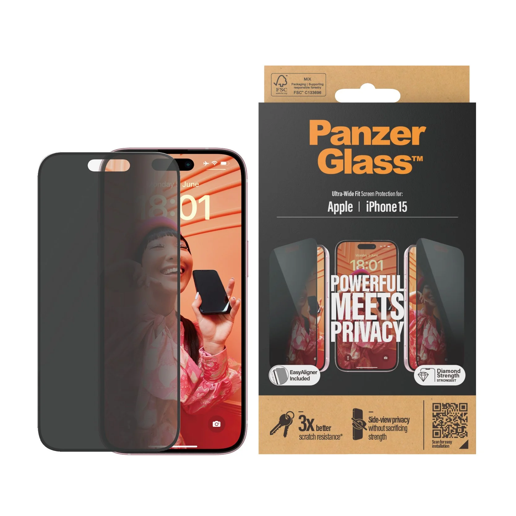 P2809 PANZER GLASS APLLE IPHONE 15 UWF PRIVACY - Image 2